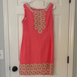 Lilly Pulitzer Coral Dress with Gold Accents